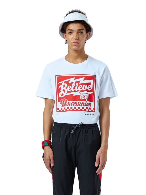 黑鲸白色印花短袖T恤男女同款2019夏季标语短tCNTBJ29055A