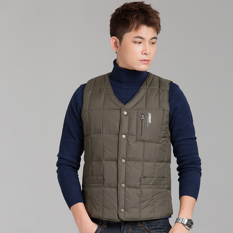 dbmg男士羽绒背心保暖内胆坎肩中老年羽绒马甲爸爸装秋冬新款