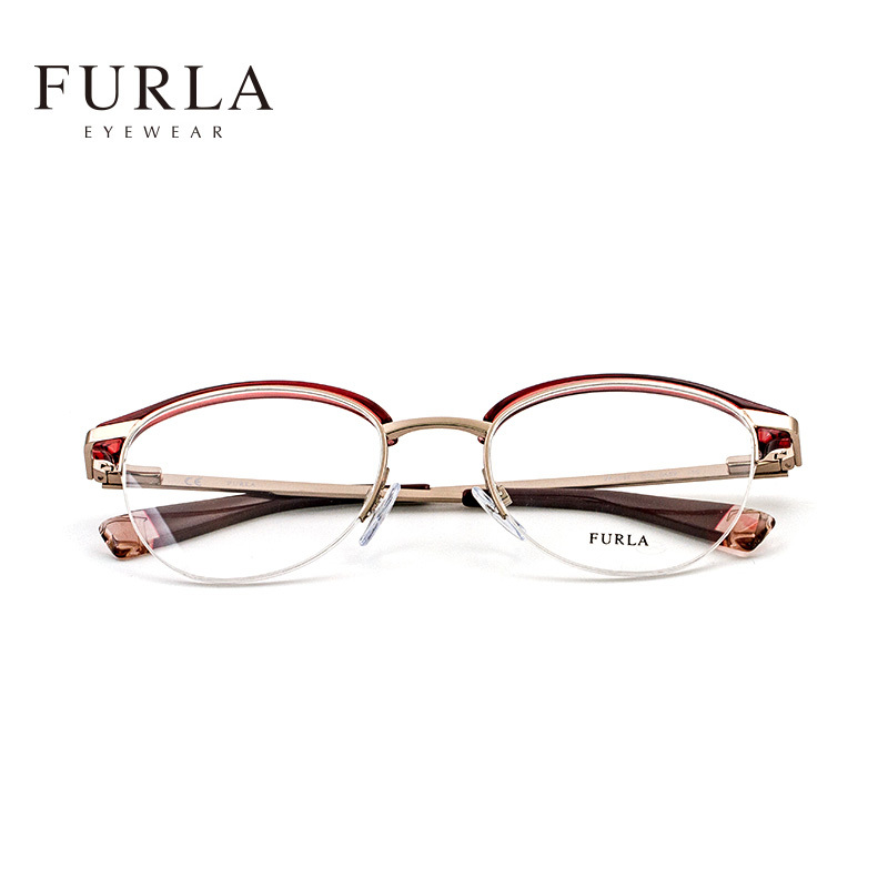 FURLA芙拉金属眼镜框女士时尚潮个性显瘦光学架板材半框架_1