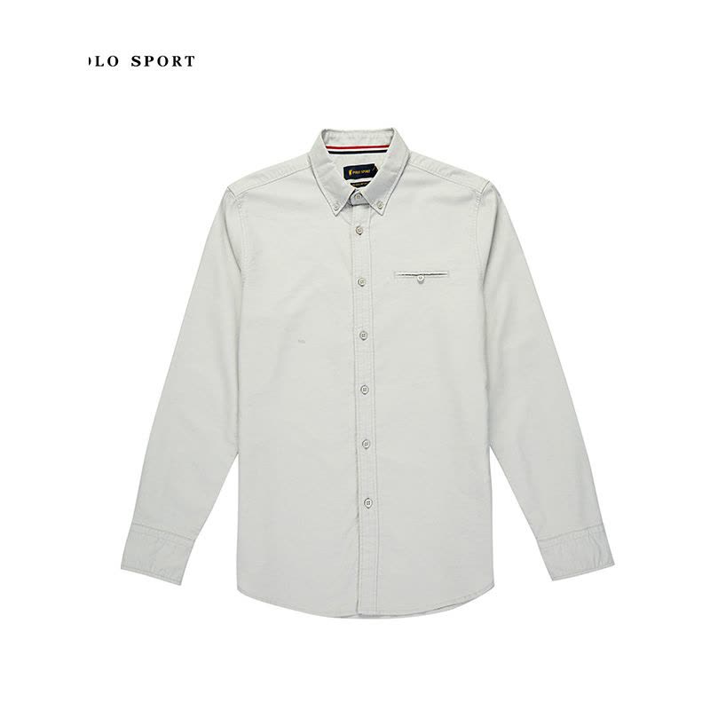 polo sport 长袖衬衫男秋冬季时尚休闲新品舒适柔软衬衫男 浅灰色图片