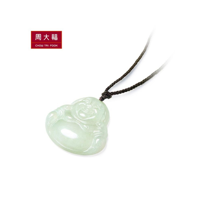 周大福弥勒佛福态平安佛公翡翠玉坠K62120