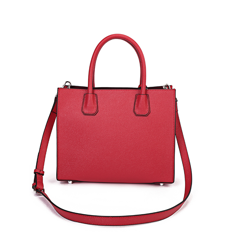 dubaolu都宝路欧美时尚女士手提包时尚休闲大容量红色系二层牛皮单肩