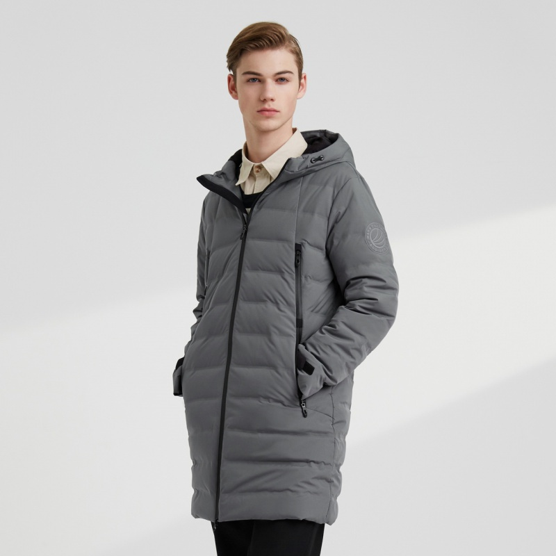 波司登男连帽中长款秋冬季保暖时尚新款羽绒服