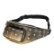 MCM 19新款男女中性黑金色人造革中号腰包单肩斜挎包MUZ9AFI36DG001