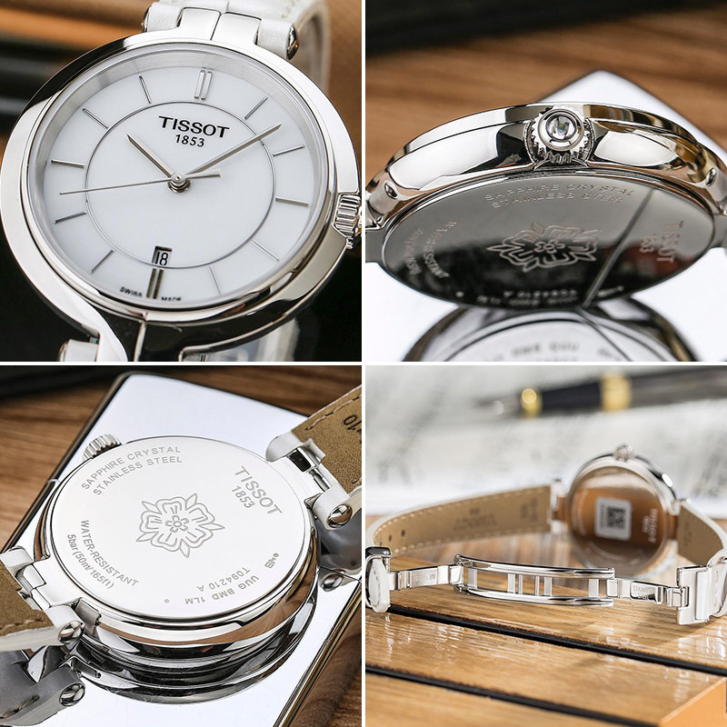 天梭tissot弗拉明戈系列时尚简约休闲商务皮带石英女士手表t