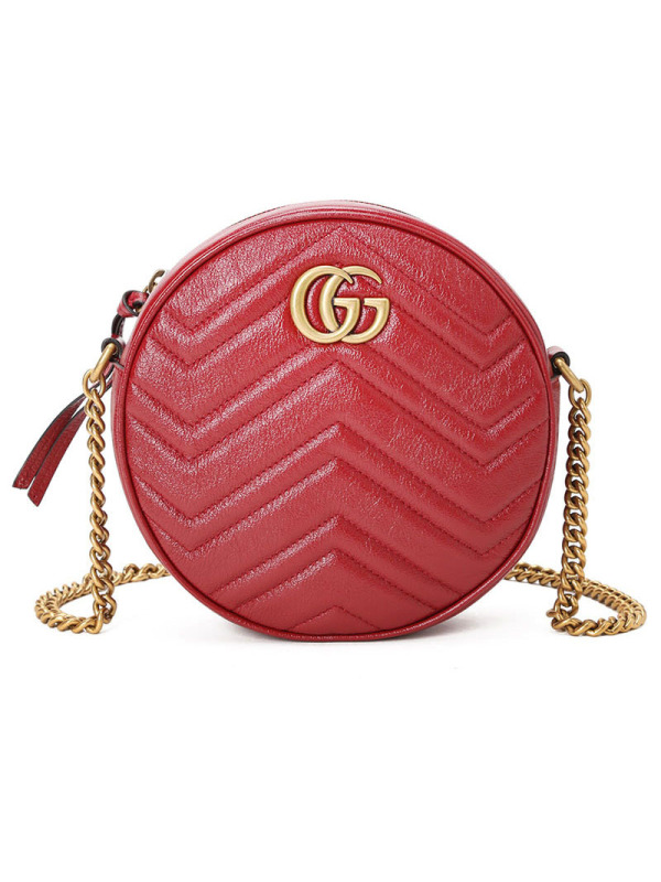 【预定】GUCCI GG Marmont系列圆形迷你肩背包 18.5*18.5*6.5CM