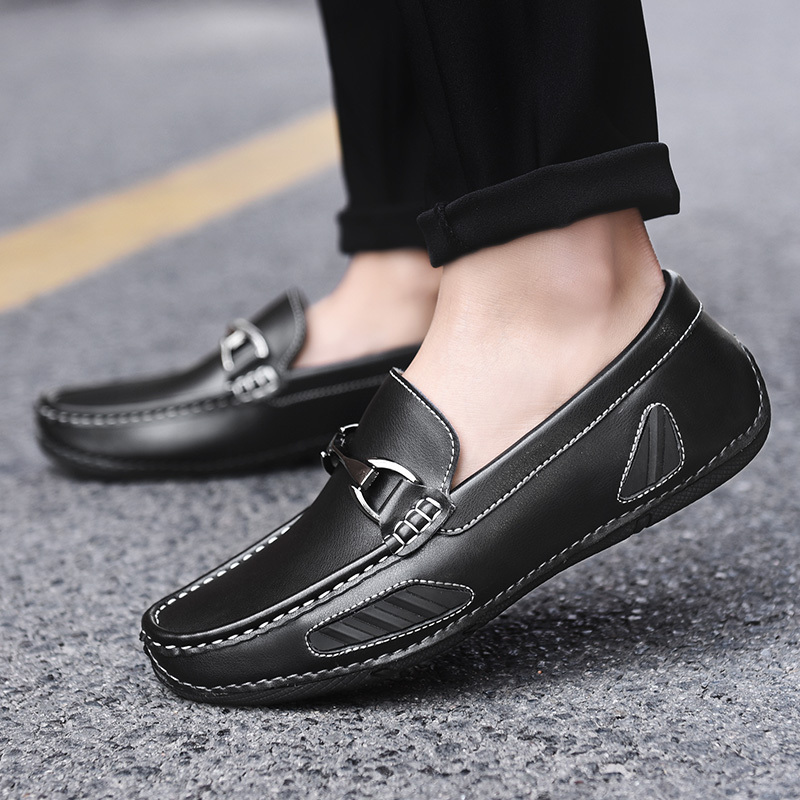 鳄鱼恤(crocodile)男鞋商务休闲鞋皮鞋男鞋子春季新品户外英伦套脚