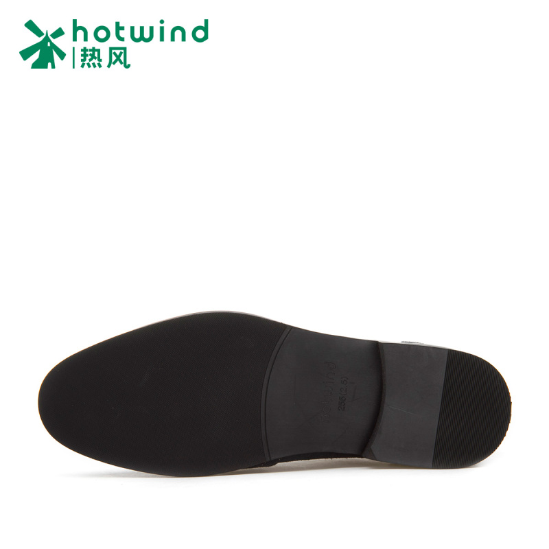 热风hotwind新款懒人系带英伦低帮鞋男士休闲鞋H48M6301