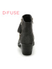 D：Fuse/迪芙斯短靴秋冬绒面牛皮圆头粗跟女鞋DF54115031