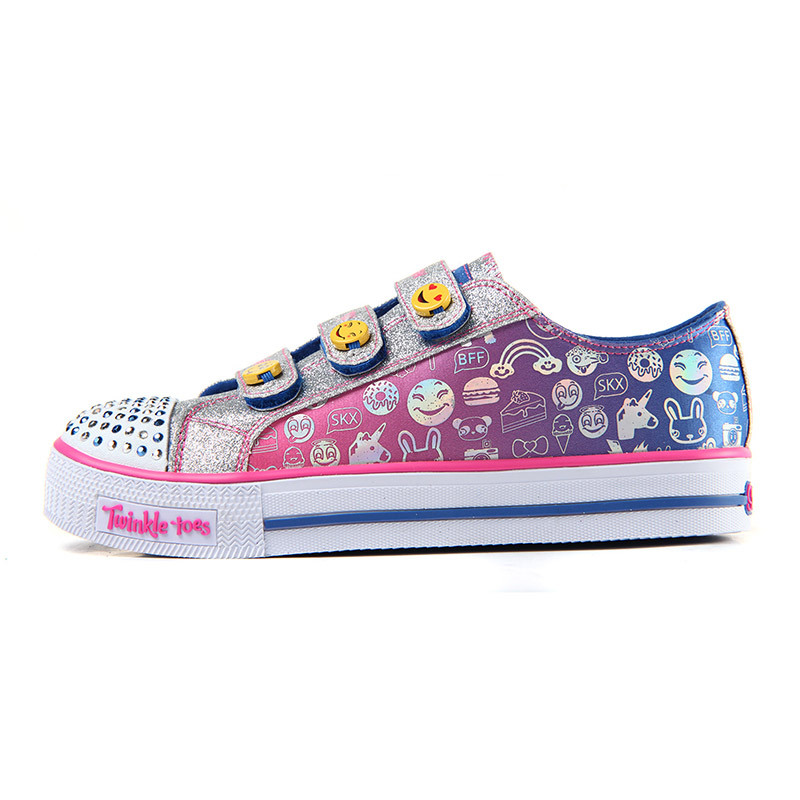 【自营】Skechers斯凯奇女小童休闲鞋闪灯低帮运动鞋10704L 10704L/BLNP 27.5码/165