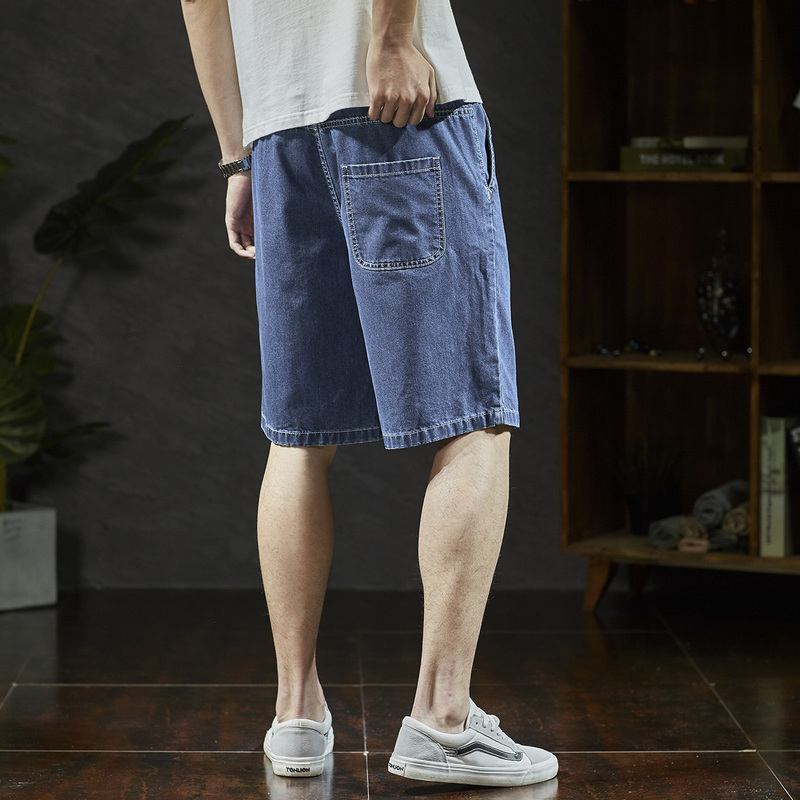 唐狮夏季新款牛仔短裤男五分裤宽松薄款港风牛仔中裤韩版潮流