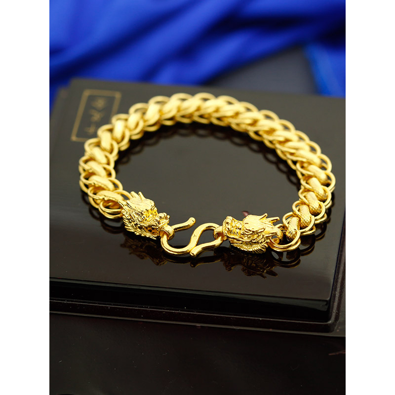 zhaoliang兆亮珠宝390元克黄金手链男款足金999金手链泰国龙头宽霸气