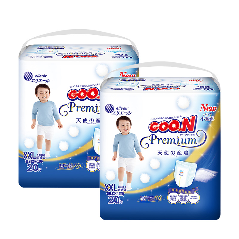 大王goon天使系列短裤式纸尿裤加加大号xxl号20片15kg以上2参数