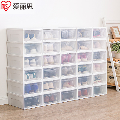 爱丽思可叠加透明鞋盒前开式抽屉塑料鞋子收纳盒防尘防潮加厚 NSB340/4个装