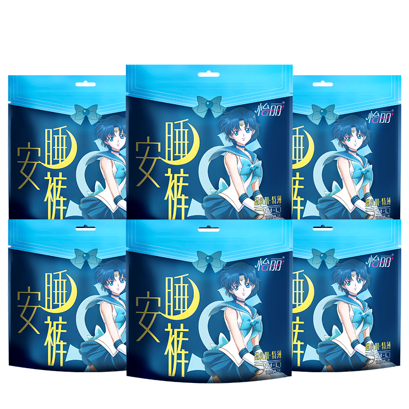 怡丽美少女战士6包12片透氧肌安睡裤夜安裤裤型卫生巾姨妈巾