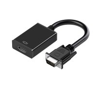 辉宏时代视频线转换器Type-c转HDMI转VGA线带音频高清视频转接头笔记本电脑电视机顶盒显示器 DP转VGA 黑色