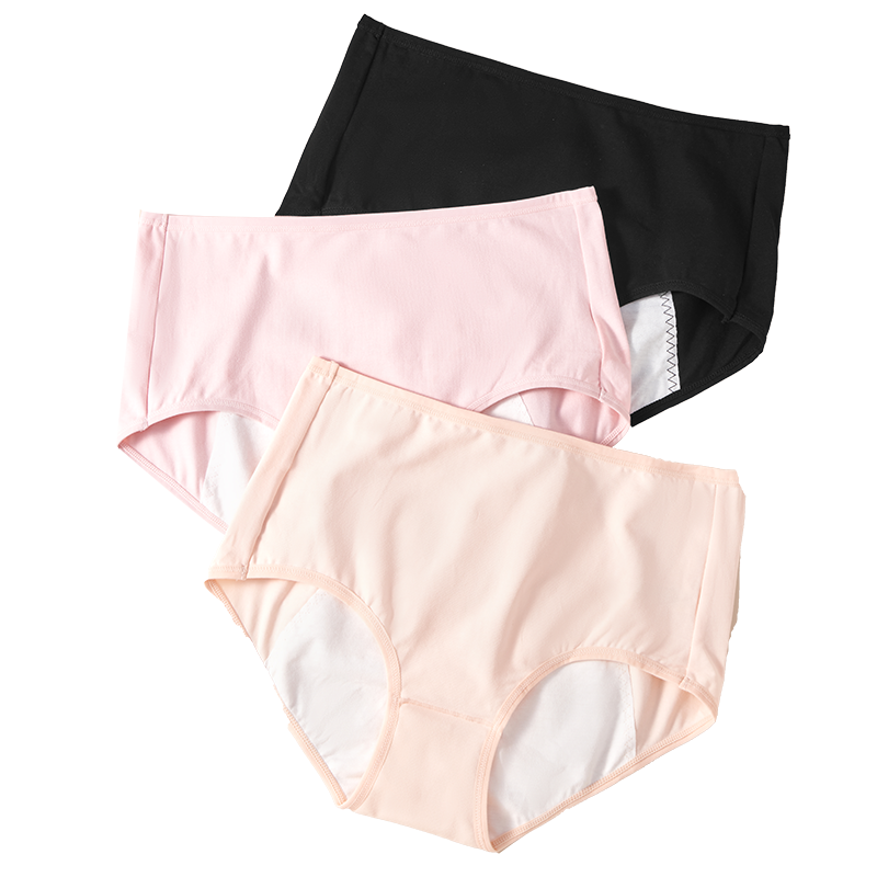 七匹狼3条装秋冬女士内裤女纯色棉柔高腰三角短裤