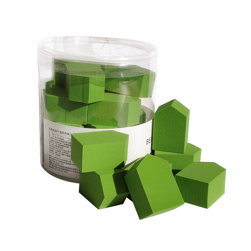 粉色安琪 SWEET PINK干湿两用粉扑(绿色)15PCS/盒 清洁 化妆粉扑