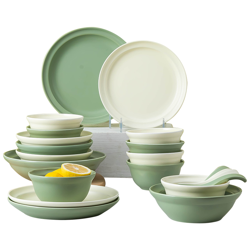 北欧风餐具碗碟套装碗盘家用轻奢网红饭碗盘子碗筷套装麦可可
