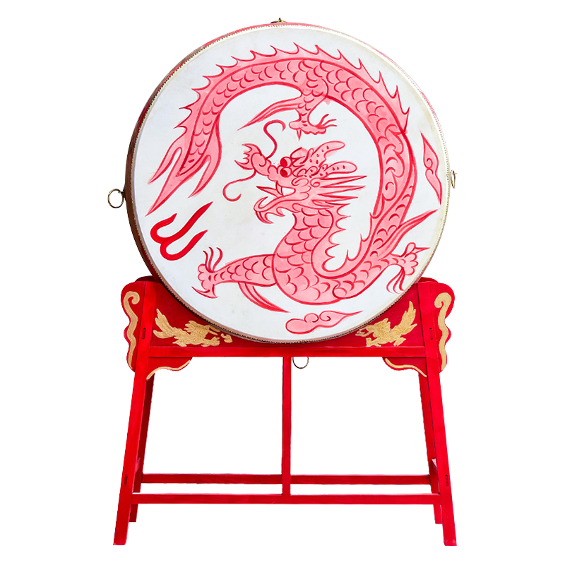 风雷动 FLD-GL1米 立式龙鼓牛皮鼓大鼓景区堂鼓中国红鼓景区鼓道具鼓可定制战鼓威风锣鼓队专用1米立式龙鼓+鼓架