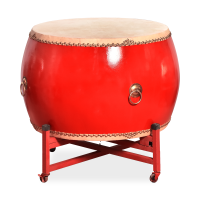 风雷动 FLD-GZ24 战鼓牛皮鼓大鼓龙鼓威风鼓中国红成人儿童演出开业庆典文化活动可定制战鼓24寸战鼓红鼓+鼓架
