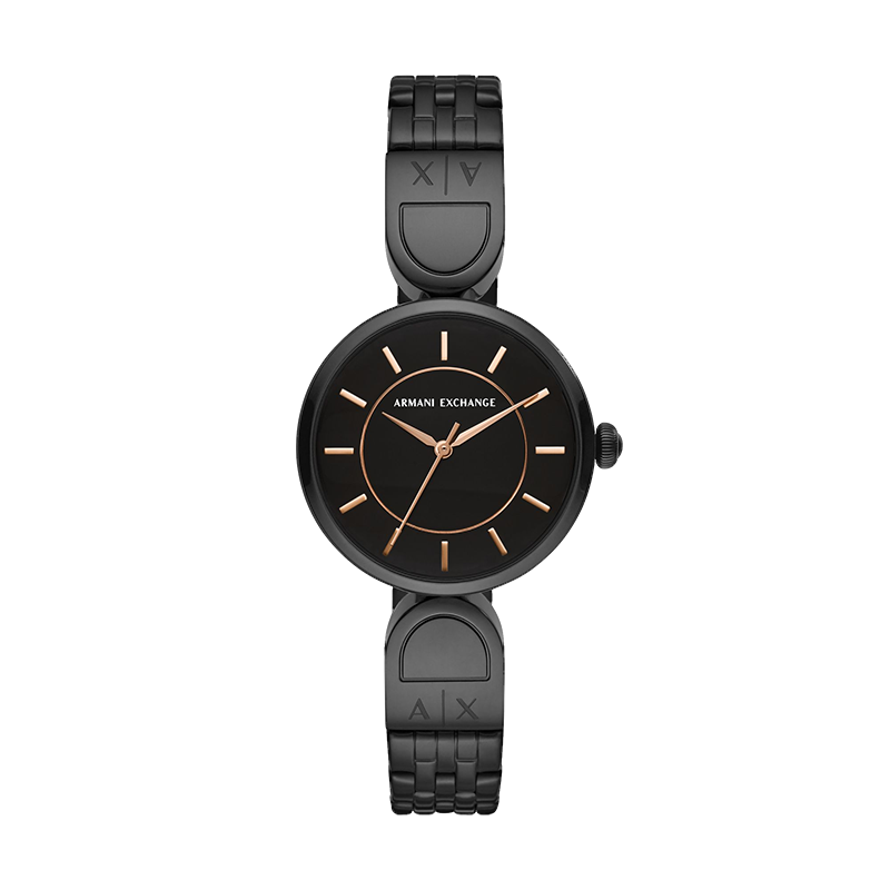 AX ARMANI EXCHANGE简约气质女士石英表黑表小表盘AX5380