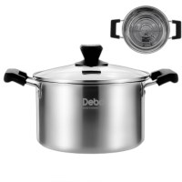 德铂不锈钢汤锅炖锅DEP-692煤气电磁炉通用锅深锅20cm