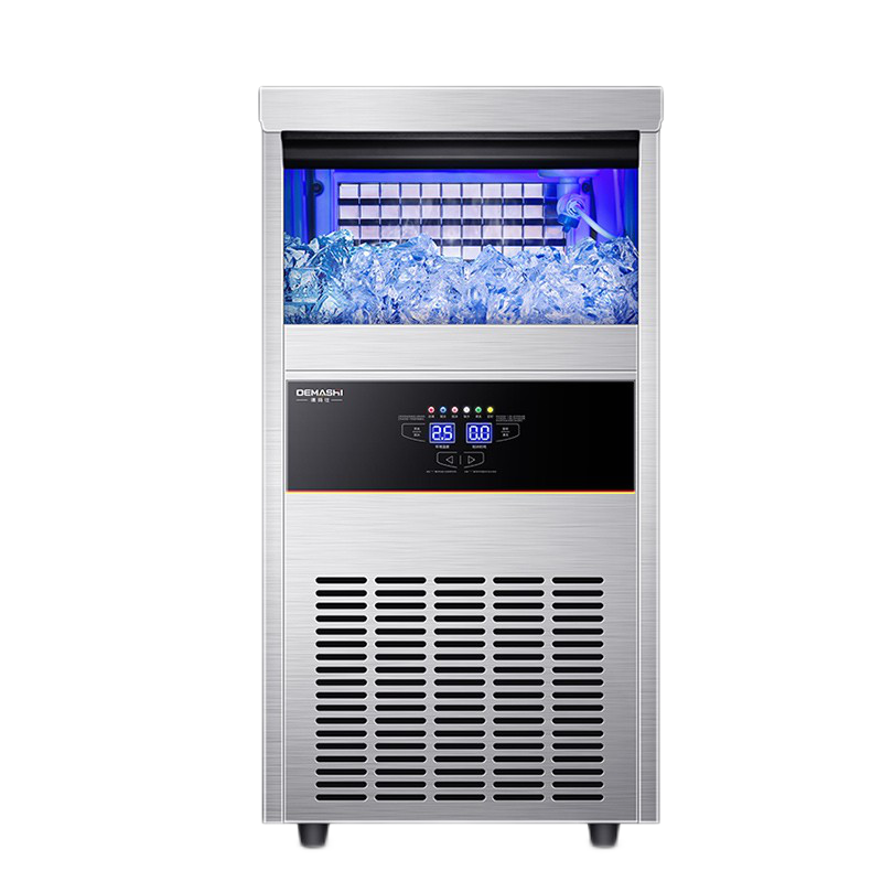 德玛仕(DEMASHI)制冰机商用桶装水自来水两用奶茶店大型小型冰粒机全自动吧台方块冰块制冰器大容量GS-90Z
