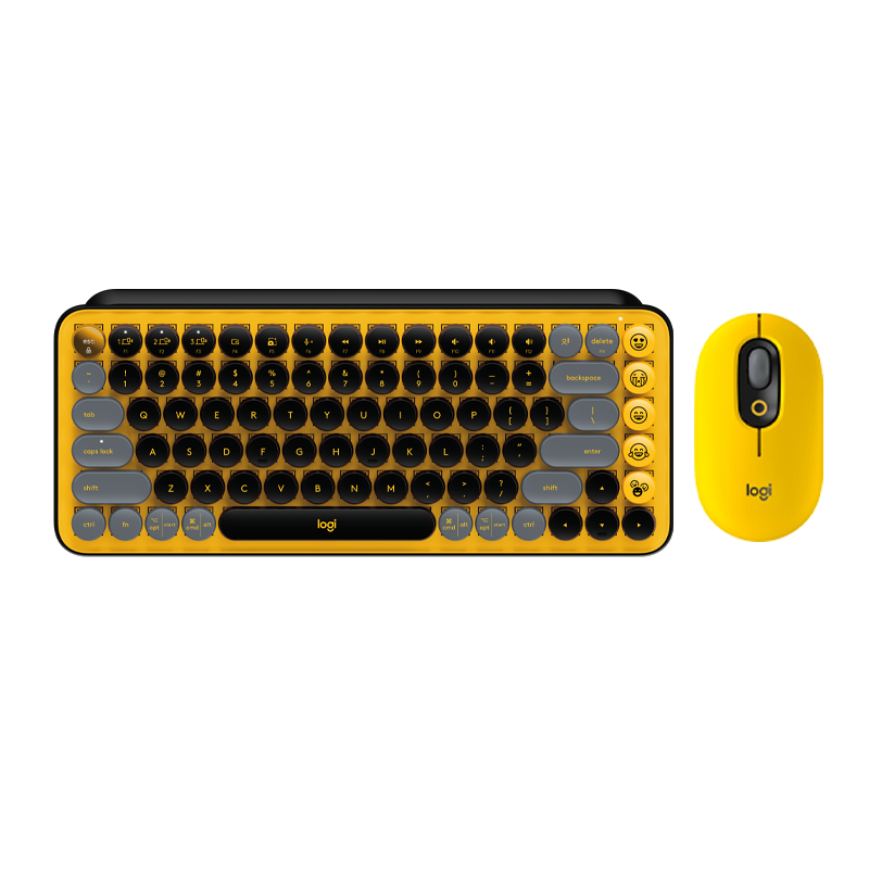 罗技(Logitech)POP MOUSE/黄+POP Keys/黄无线键鼠套装