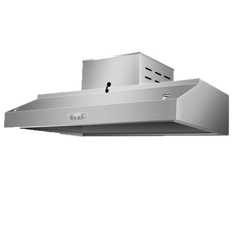 纳丽雅抽吸油烟机商用小型饭店厨房农村土灶不锈钢排烟罩炸鸡店一体机_标准款150长80宽50高