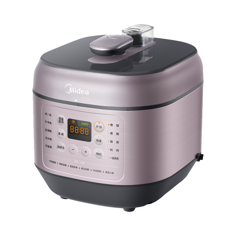 美的(Midea)电压力锅家用6L双胆高压锅高压煮 汤锅智能多功能电压力煲12小时预约焖香饭智能MY-EYL6041