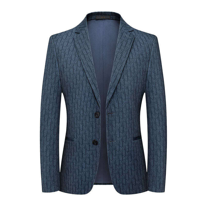 毛呢西装外套男单件上衣春秋韩版修身休闲小西服针织弹力单西 HN6618