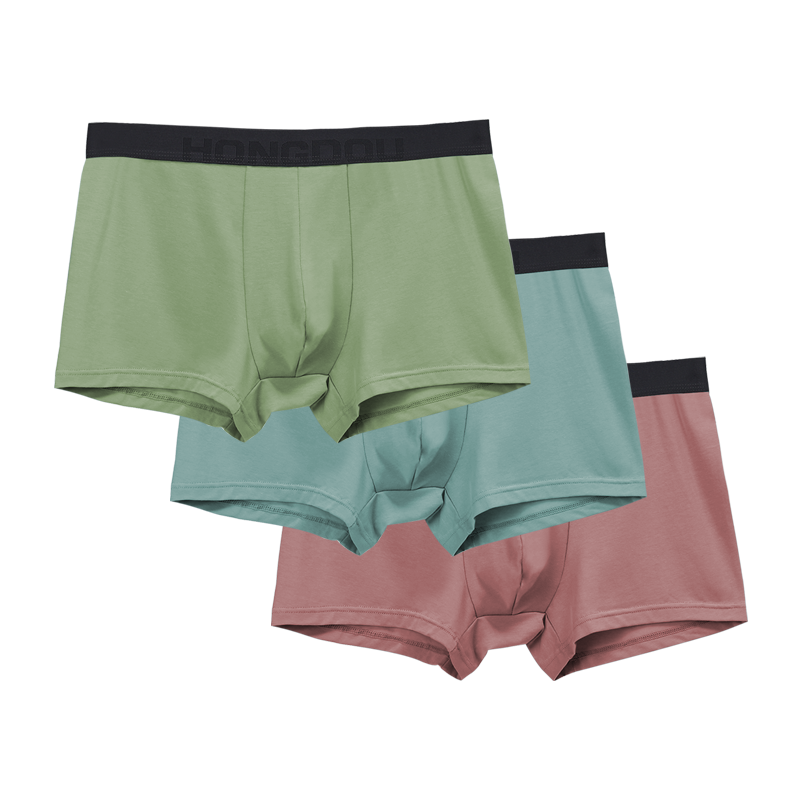 红豆男士莫代尔抑菌平角内裤3条装