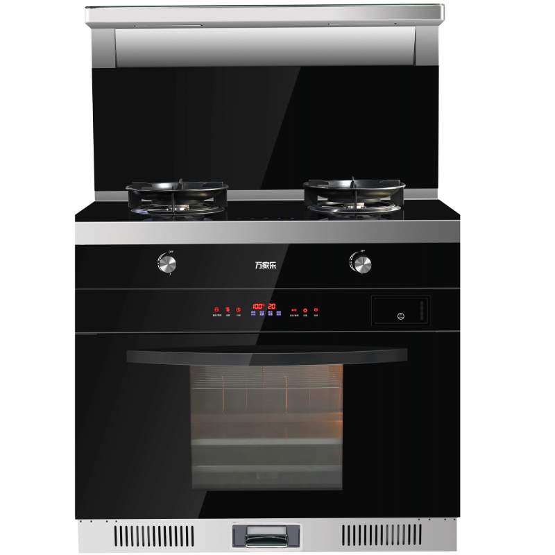 万家乐集成灶蒸箱款智能烟灶联动18立方大吸力 侧吸抽油烟机燃气灶电蒸箱一体灶环保灶KLJ35HB天然气