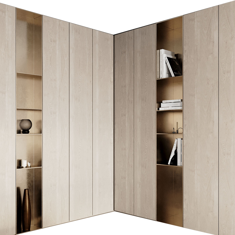 溪岸定制衣柜现代极简原木风北欧衣帽间定做转角衣橱设计全屋定制