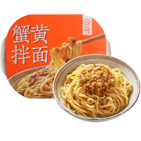 苏宁极物X珍味小梅园 蟹黄拌面305g/盒*3盒 蟹粉面新鲜冷冻非油炸网红方便速食