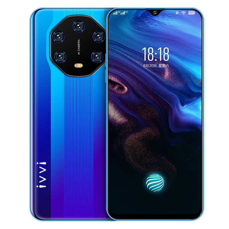 ivvi M50pro全面屏6GB+64GB 渐变蓝大屏安卓智能千百元便宜全网通4g游戏手机备用学生价适用oppo小米vivo华为5g耳机