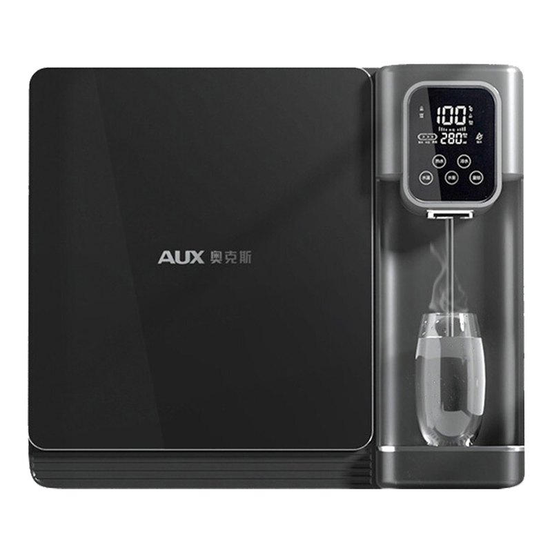 奥克斯(AUX)净水器家用净饮一体直饮净水机 RO反渗透纯水机壁挂式管线机过滤即热饮水机 V12 星空灰(需预留排水管)