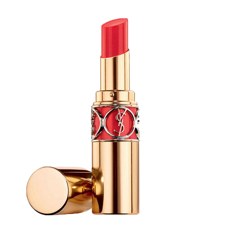 (YSL)圣罗兰Yves Saint Laurent莹亮纯魅圆管口红唇膏46#珊瑚红4.5g滋润保湿持久不脱色送女友送老