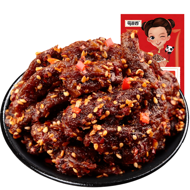 蜀道香麻辣牛肉干100g*3袋麻辣味零食小吃手撕牛肉熟食天椒香辣烧烤牛肉四川特产