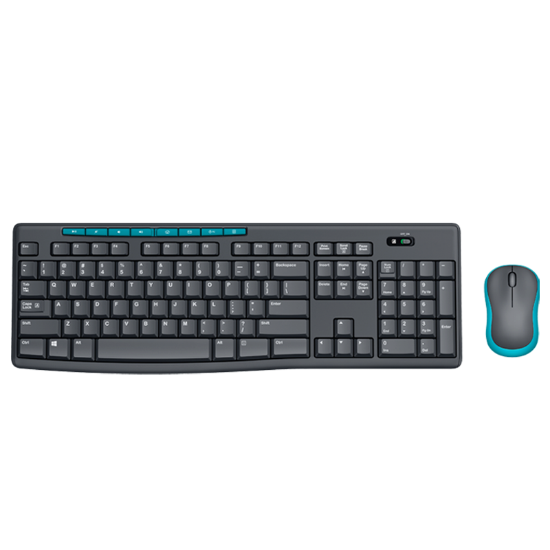 罗技(Logitech)MK275 无线键盘鼠标套装 时尚办公舒适家用USB微型接收器 多媒体防溅水花 键鼠套装 黑色