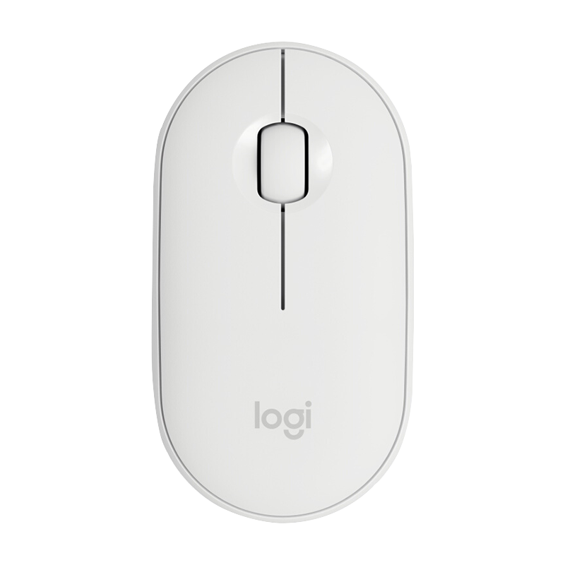 罗技 (Logitech) Pebble鹅卵石轻薄型无线蓝牙轻音鼠标光电蓝牙台式机笔记本电脑家用商务办公苹果MAC 白色