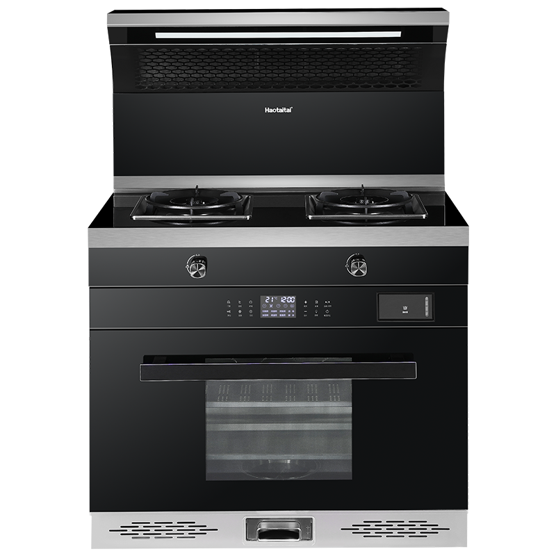 Haotaitai好太太变频集成灶蒸烤箱一体家用消毒柜蒸箱H805BP大吸力油烟机燃气灶套餐自清洗下排烟灶套装(液化气)