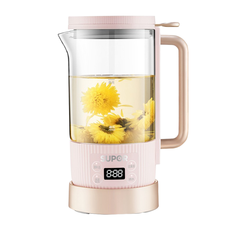 苏泊尔(SUPOR)养生壶 迷你保温养生杯便携式办公室家用旅行烧水壶小型玻璃花茶杯煮茶壶 0.6L SW-06Y28