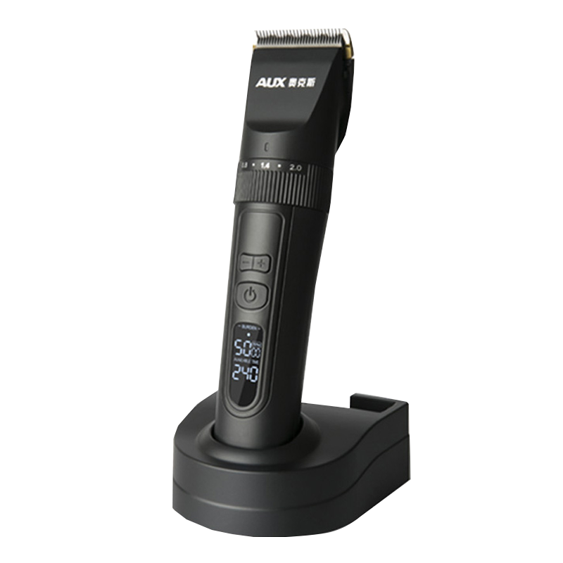 奥克斯(AUX) 理发器 液晶显示 速度可调 充插两用 发廊专用电推剪充电式成人剃头刀儿童电动电推子家用 黑色+围布套餐
