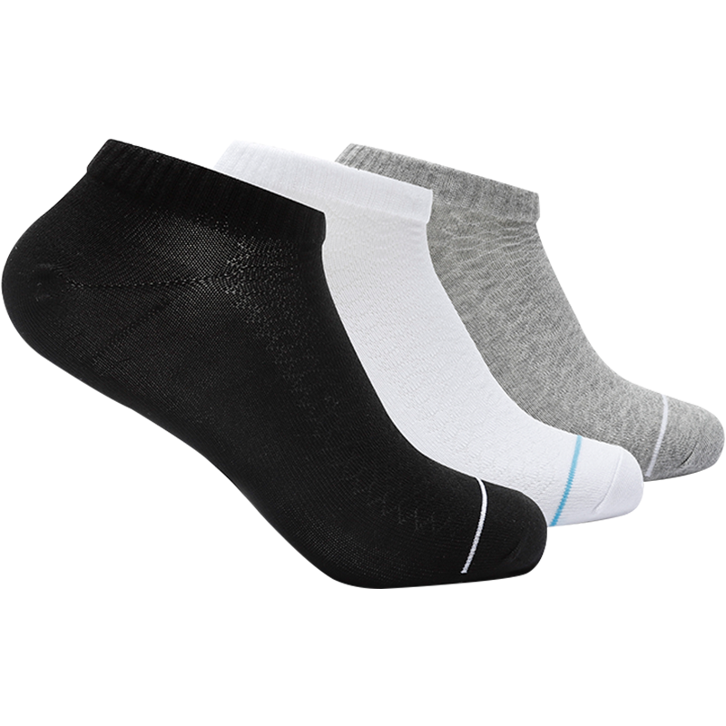 [3双装]乔丹袜子男春夏季新款吸汗透气棉袜短筒船袜男士防臭运动袜