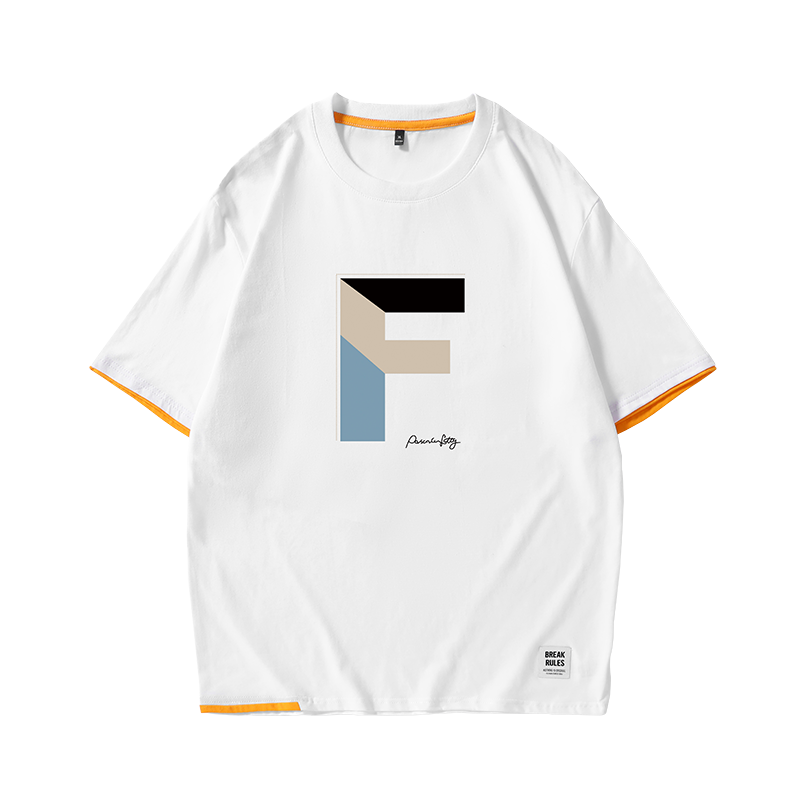 富贵鸟(FUGUINIAO)春秋季男士港风卫衣港仔ims纯色圆领宽松棉质T恤卫衣速干T恤