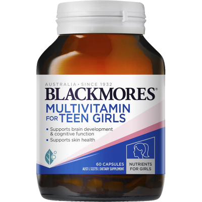 BLACKMORES澳佳宝teen multi青少年复合维生素软胶囊60粒 女孩 1瓶装 澳大利亚维生素EB族VC澳洲