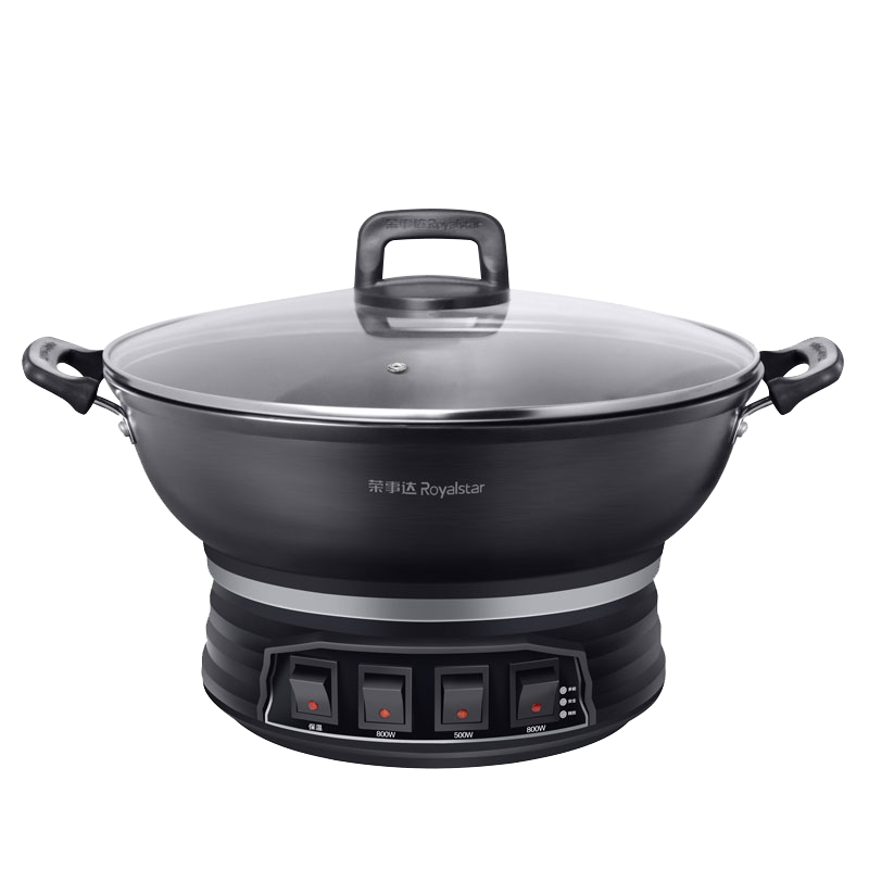 荣事达多功能电热锅电蒸锅电炒锅炒菜锅大容量一体铸铁无涂层家用多用途锅RDQJ3-32无笼款