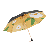 美度双层黑胶遮阳伞女防晒防紫外线UPF50太阳伞小清新折叠晴雨伞两用双人三折伞M3302